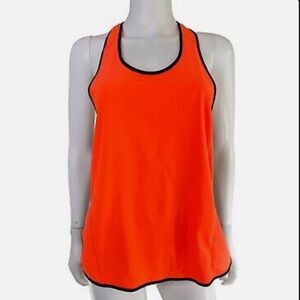 LULULEMON Pump It Up Singlet Mesh Back Racer back tank,‎ Navy & Bright Orange, 6